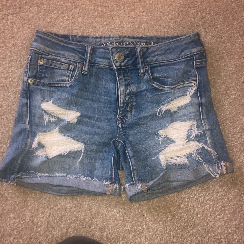 American Eagle distressed jean shorts